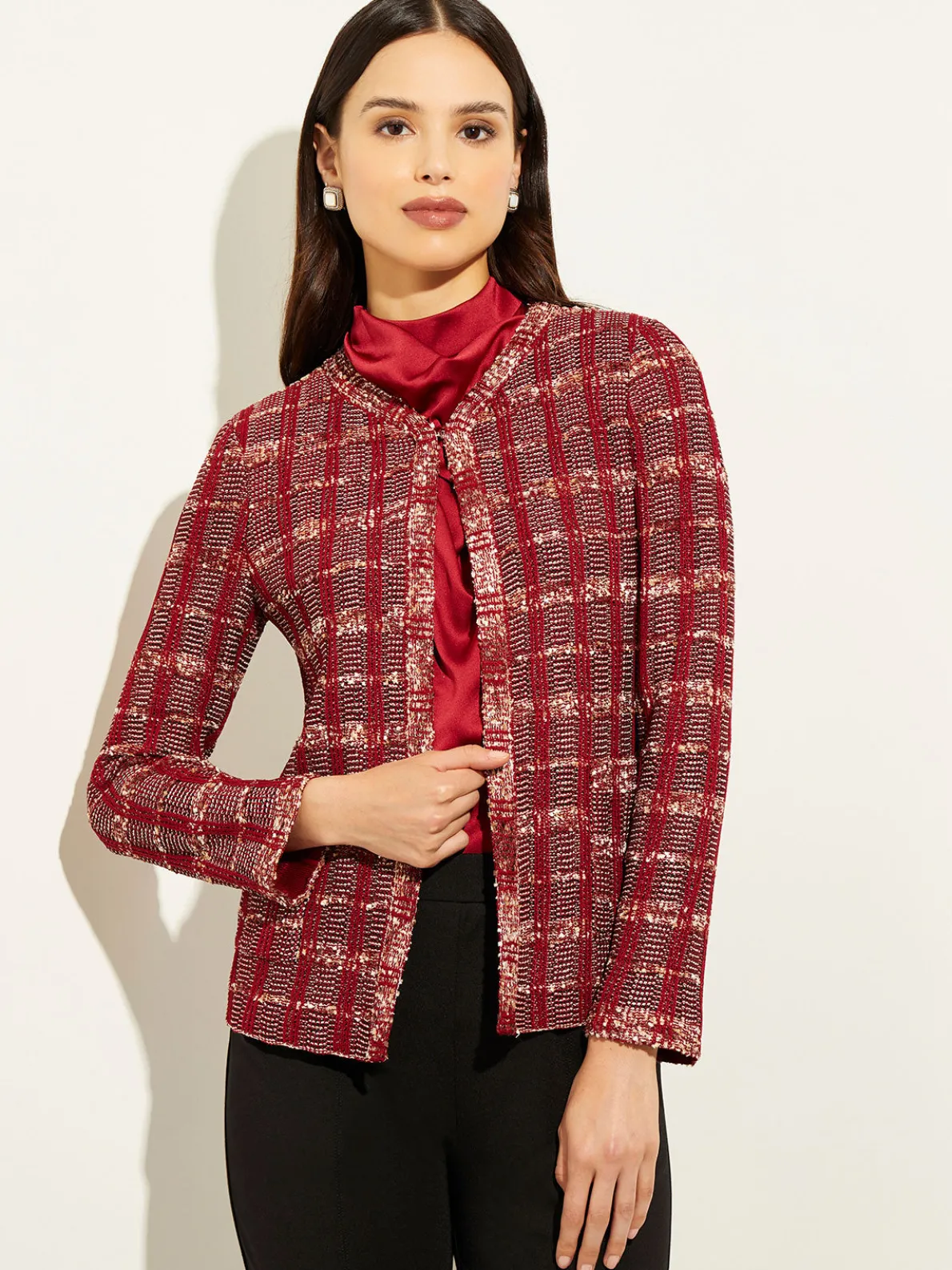 Red Plaid Jacket - Womens Tweed Jacket | Misook