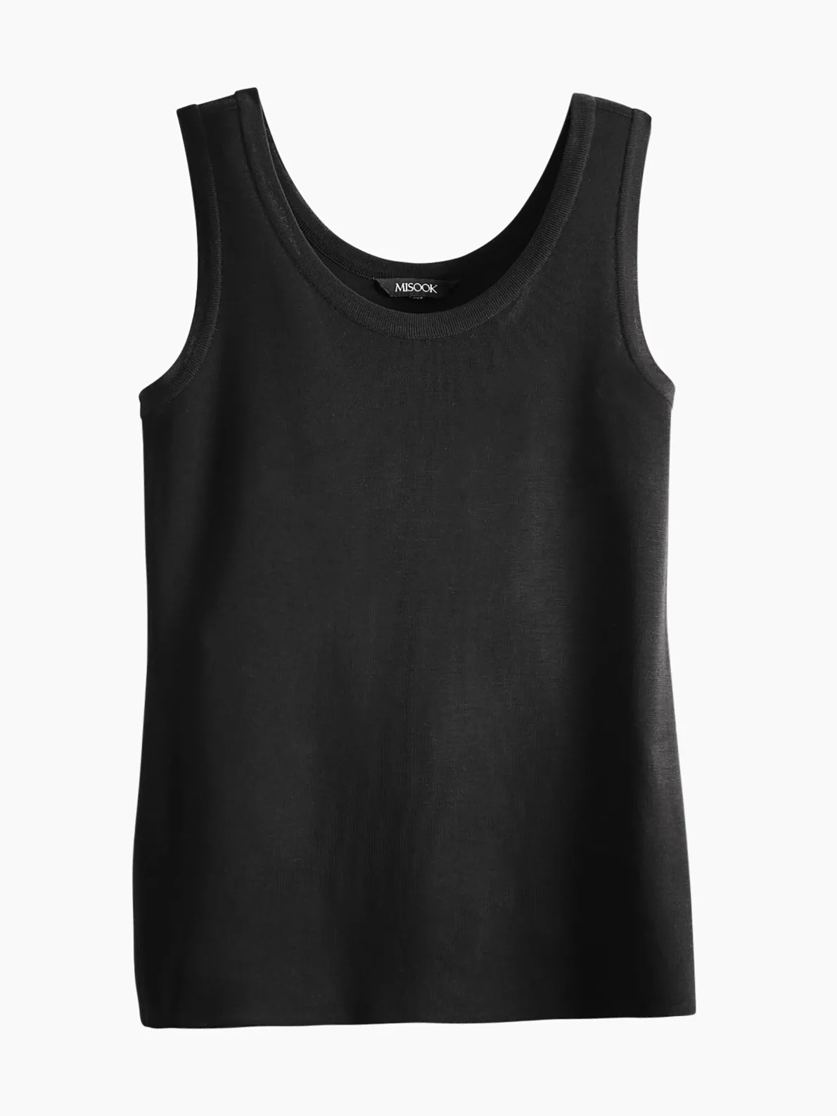 Scoop Neck Tank Top - Black Sleeveless Top | Misook