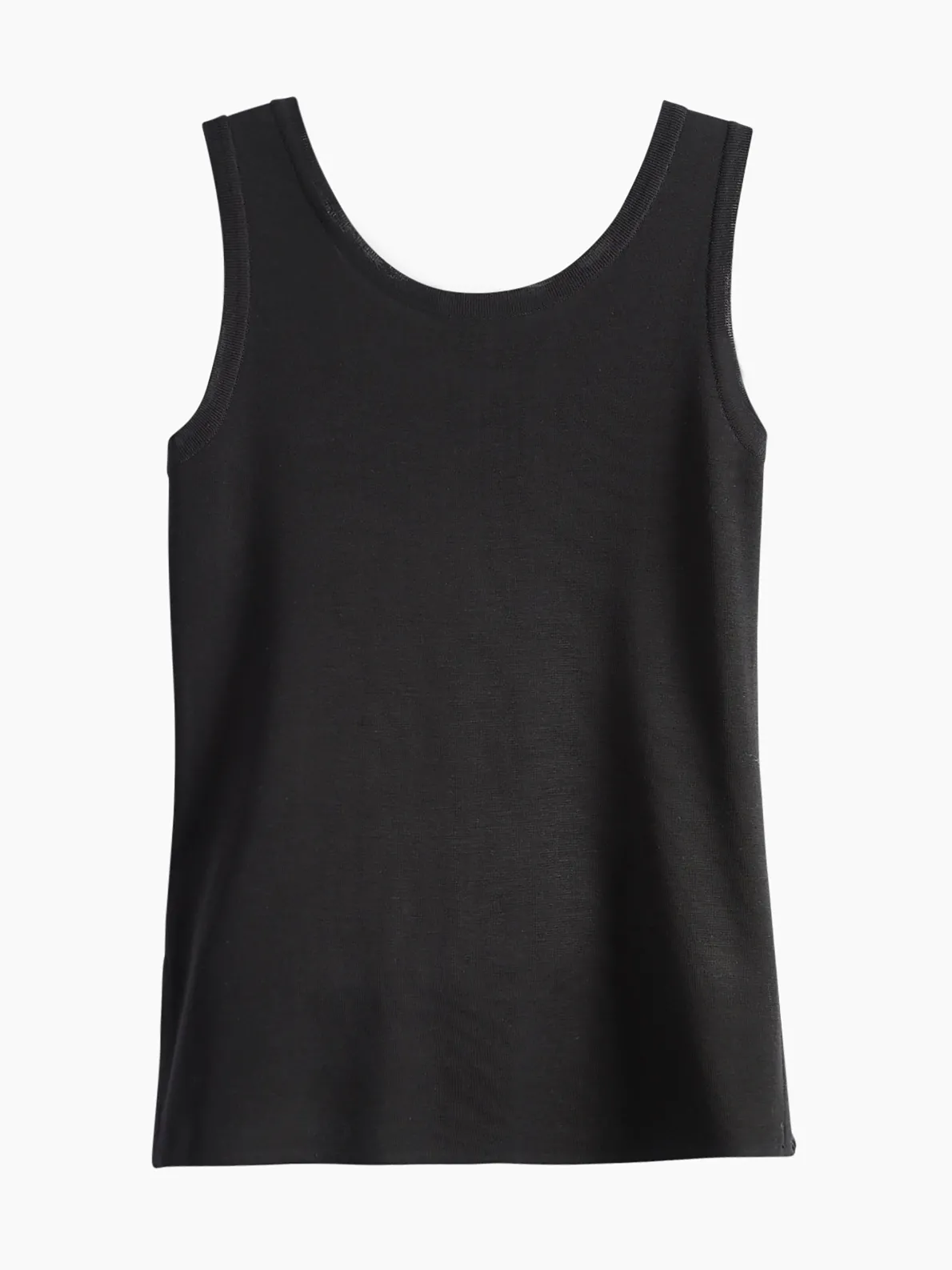 Scoop Neck Tank Top - Black Sleeveless Top | Misook