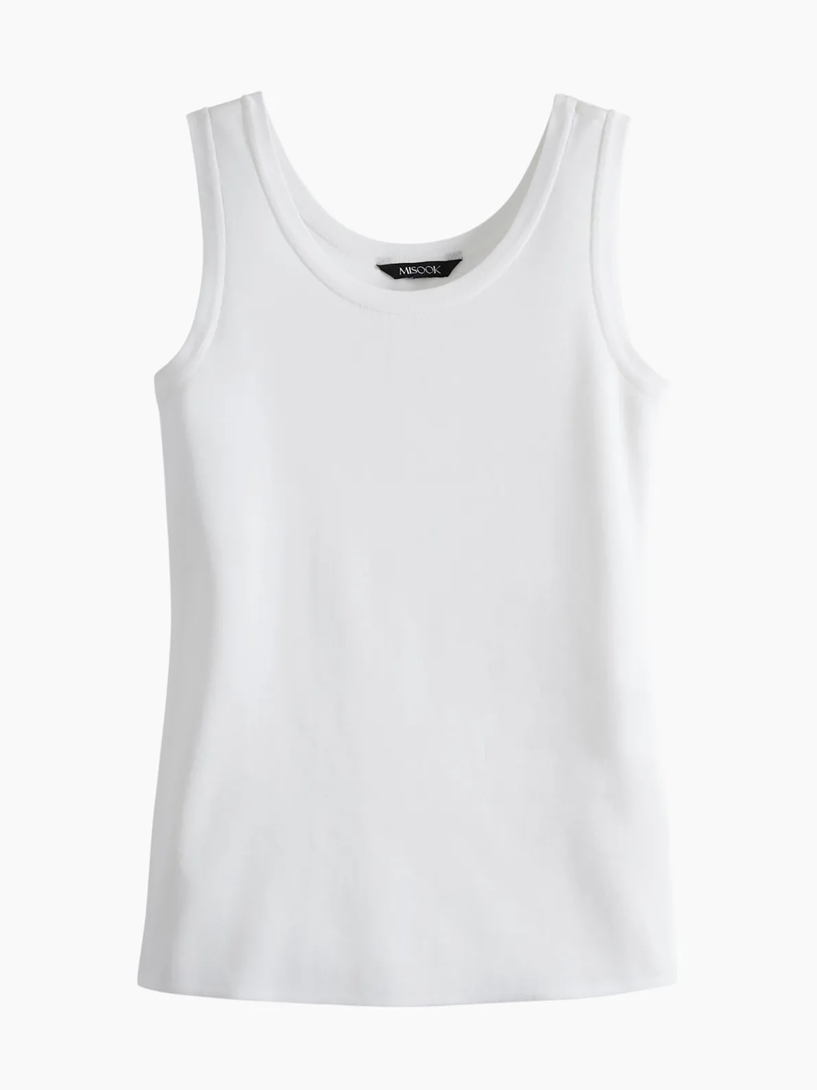 Scoop Neck Tank Top - White Sleeveless Top | Misook