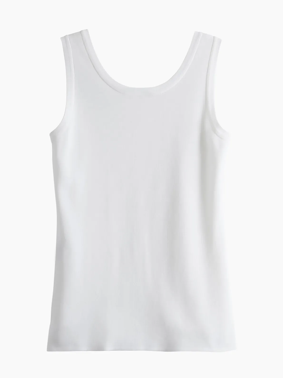 Scoop Neck Tank Top - White Sleeveless Top | Misook