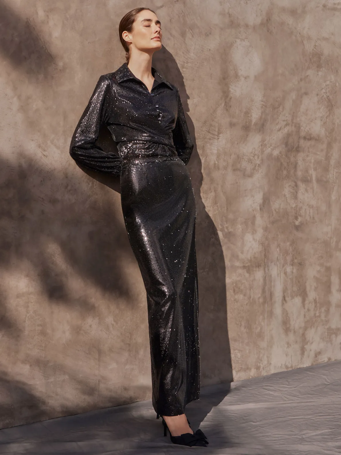 Sequin Novelty Woven Blouse