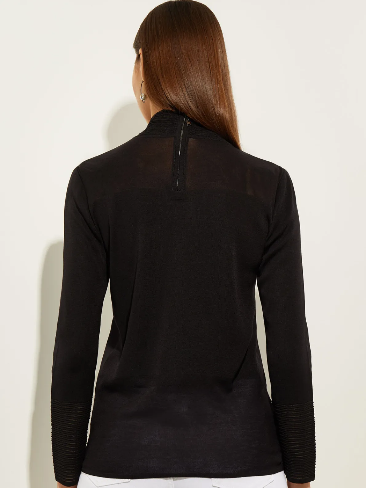 Sheer Inset Turtleneck