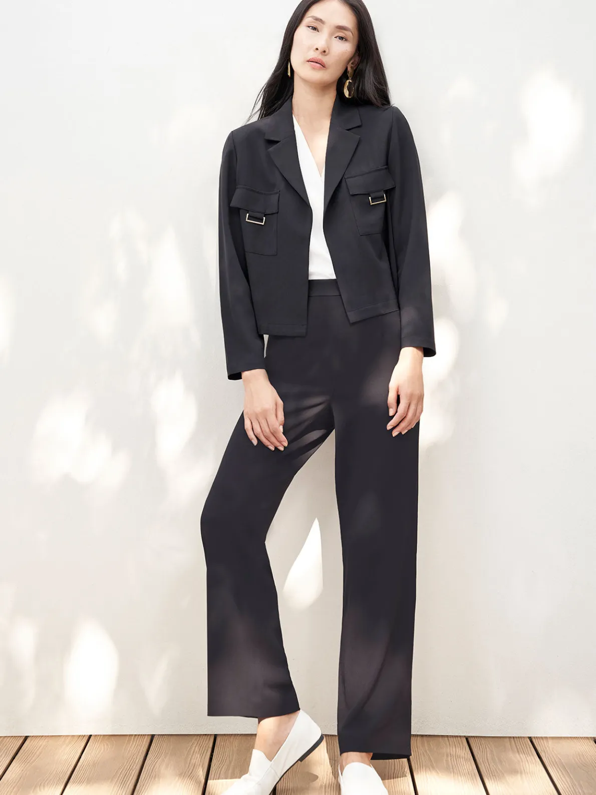Soft Crepe Cropped Blazer