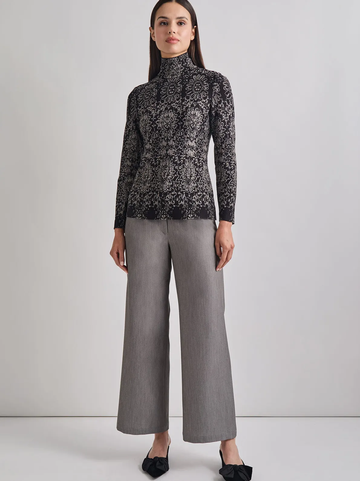 Stretch Woven Wide Leg Pant