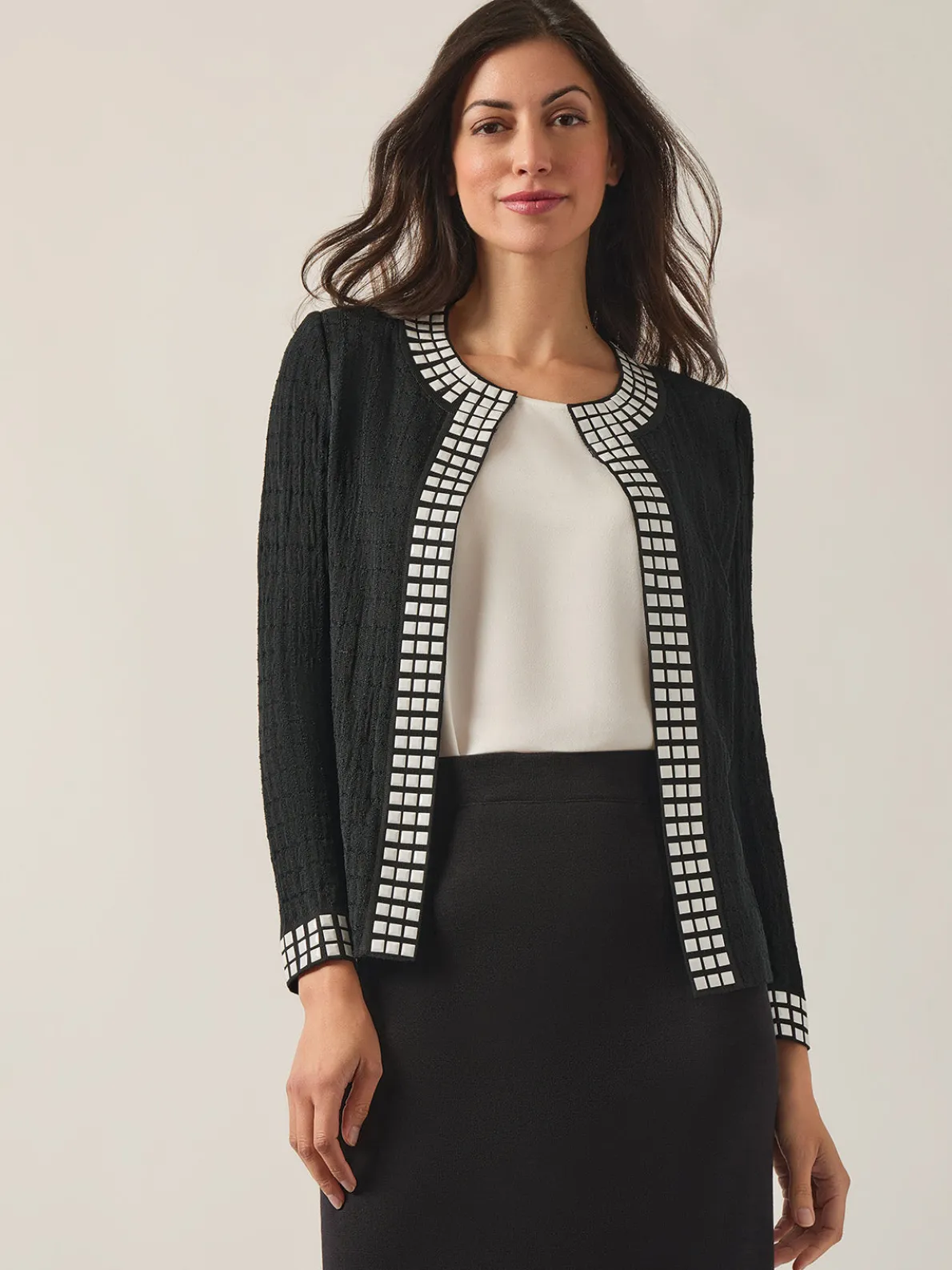 Studded Open Neck Jacket