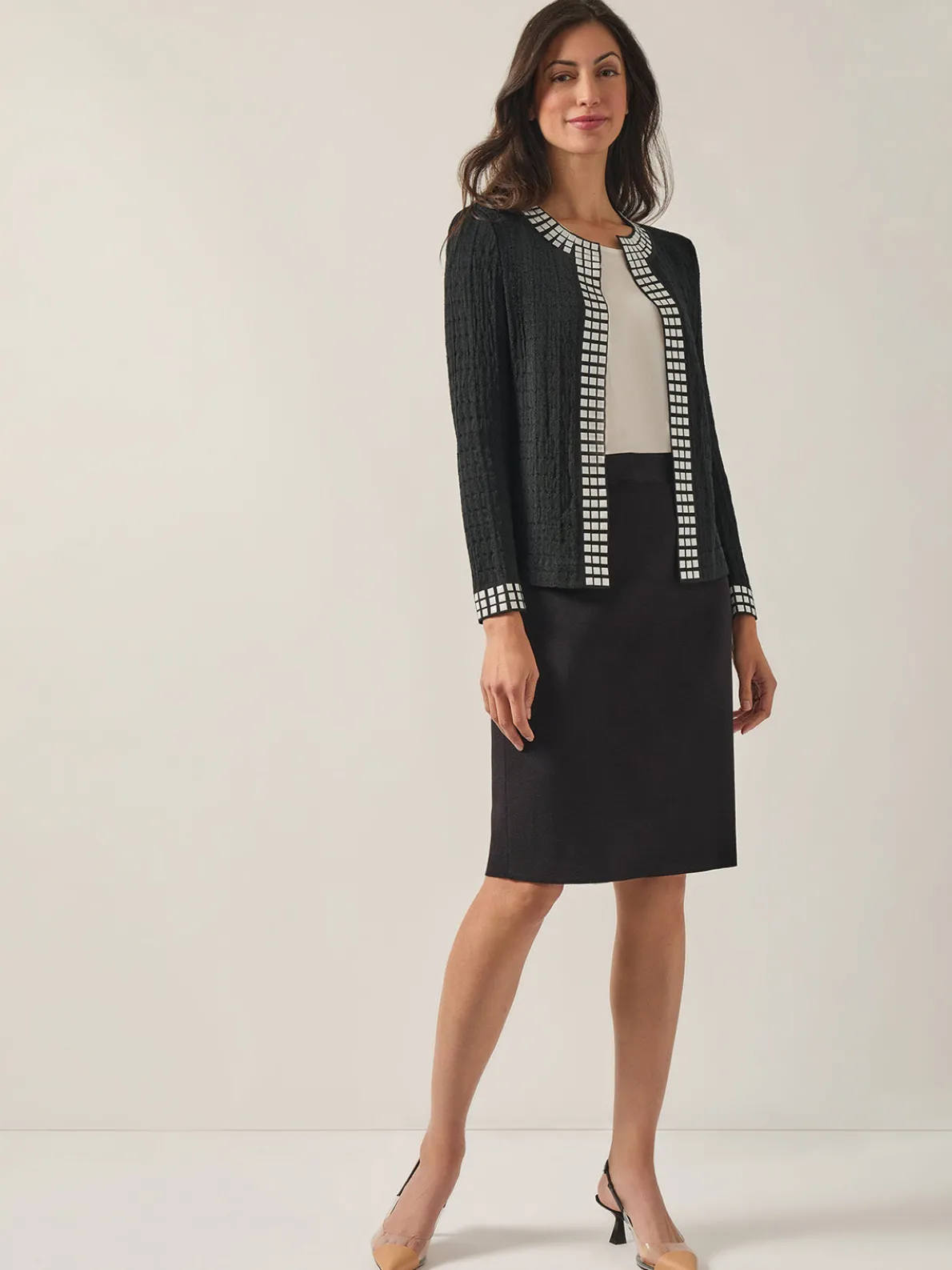 Studded Open Neck Jacket