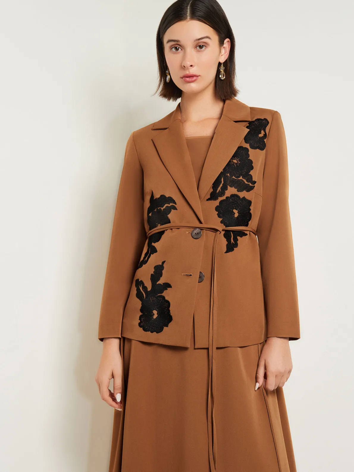 Tailored Fit Jacket - Embroidered Woven Twill