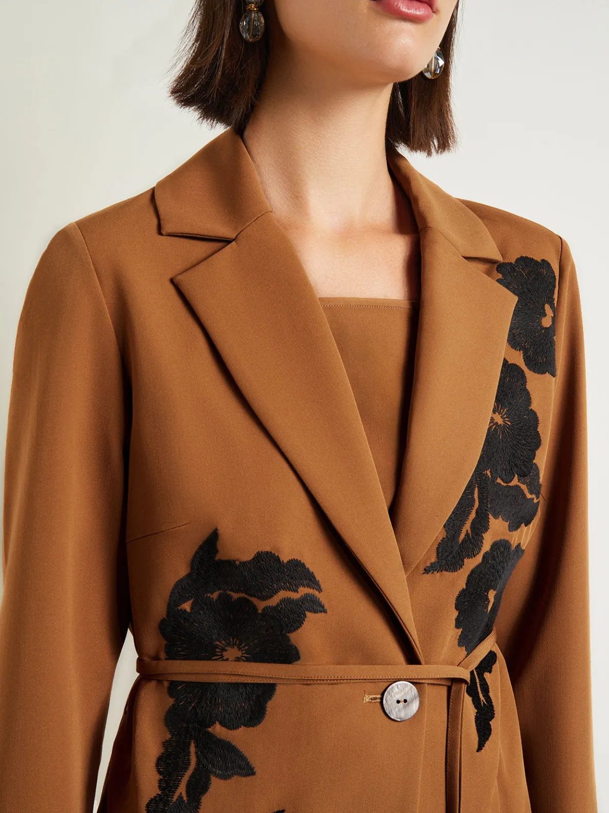 Tailored Fit Jacket - Embroidered Woven Twill