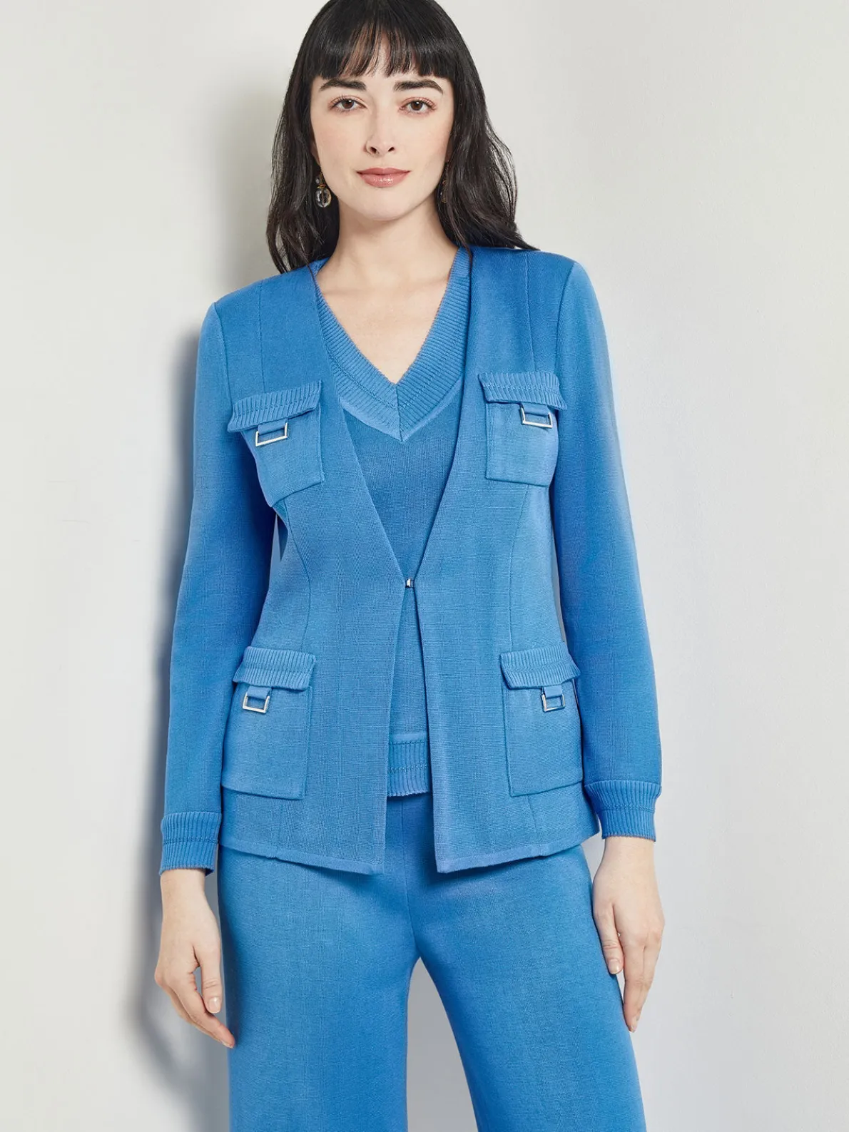 Tailored Fit Jacket - Ribbed Detail Flat Knit