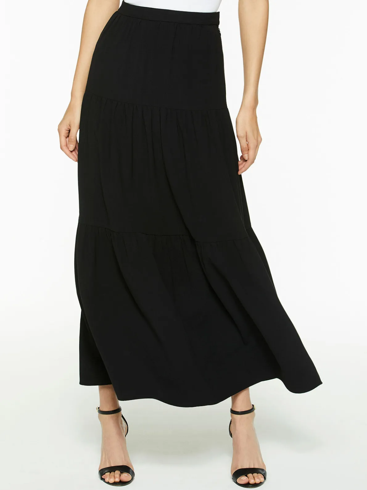 Tiered Light Flounce Maxi Skirt