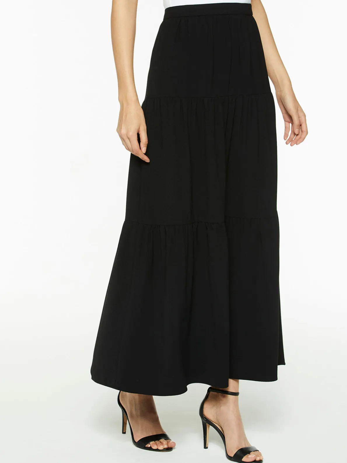 Tiered Light Flounce Maxi Skirt
