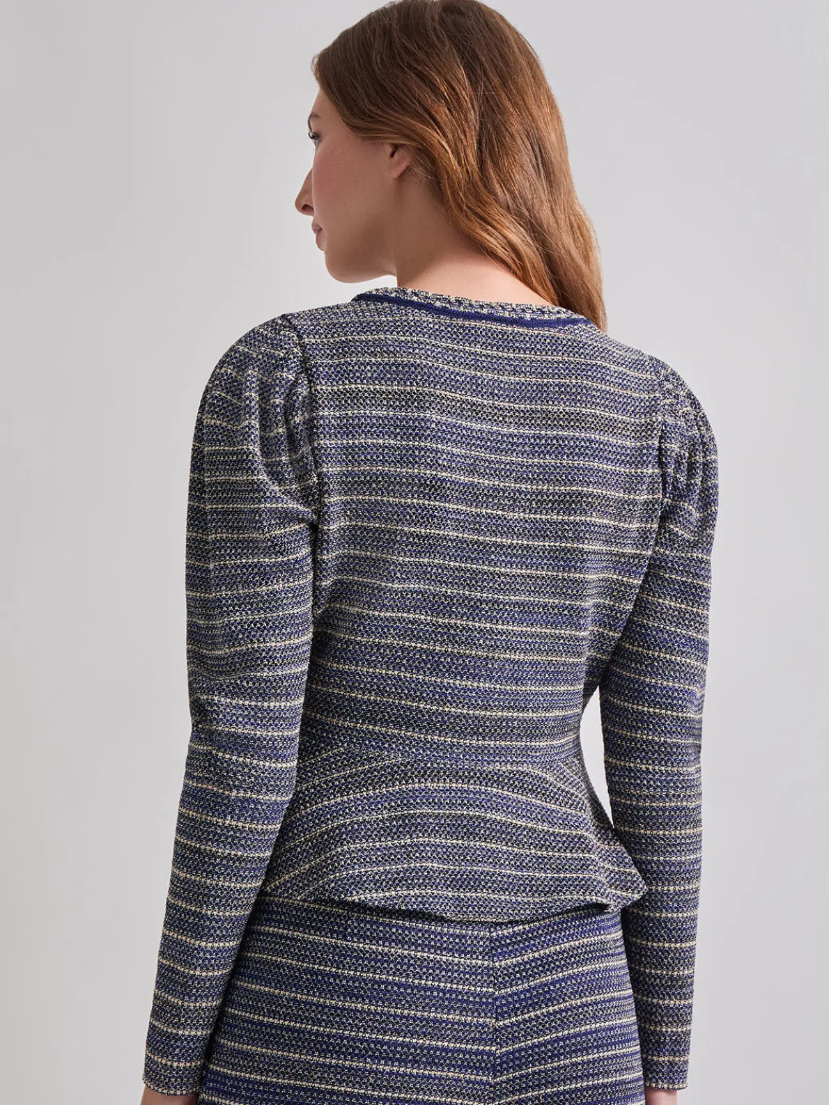 Tweed Knit Peplum Jacket