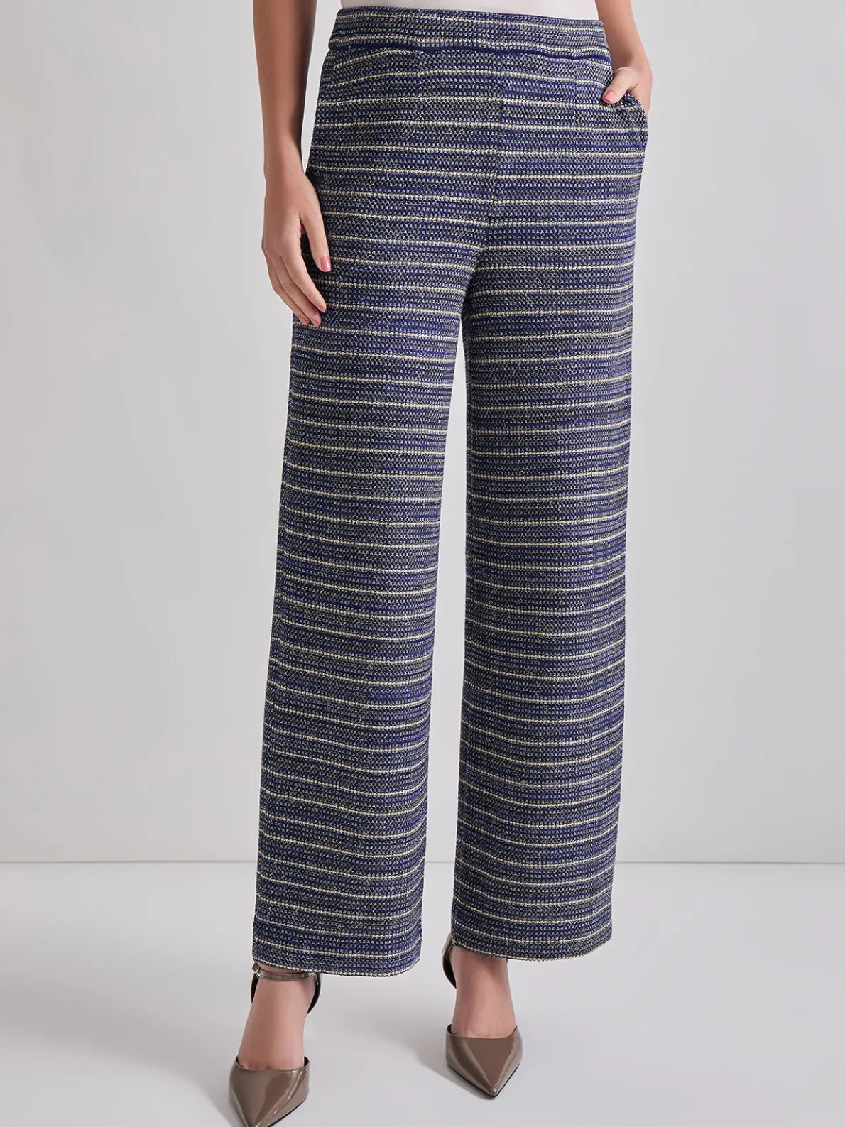 Tweed Knit Straight Leg Pant