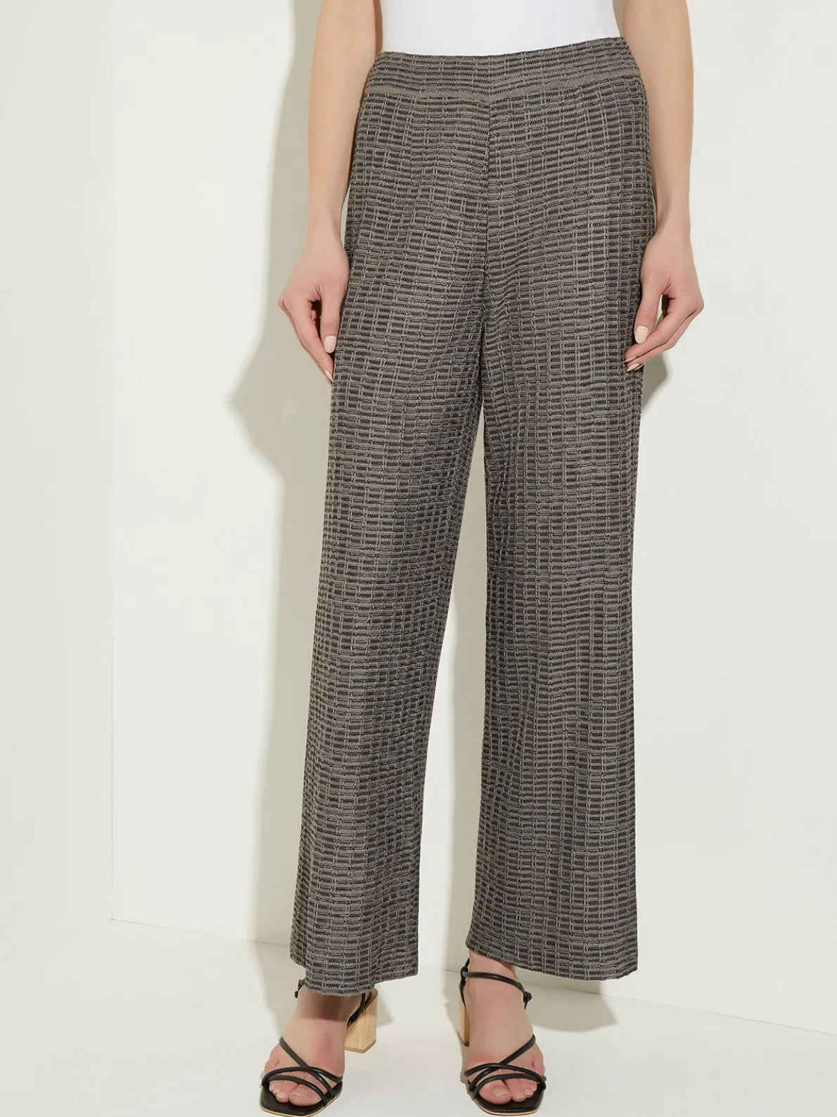 Tweed Wide Leg Knit Pants