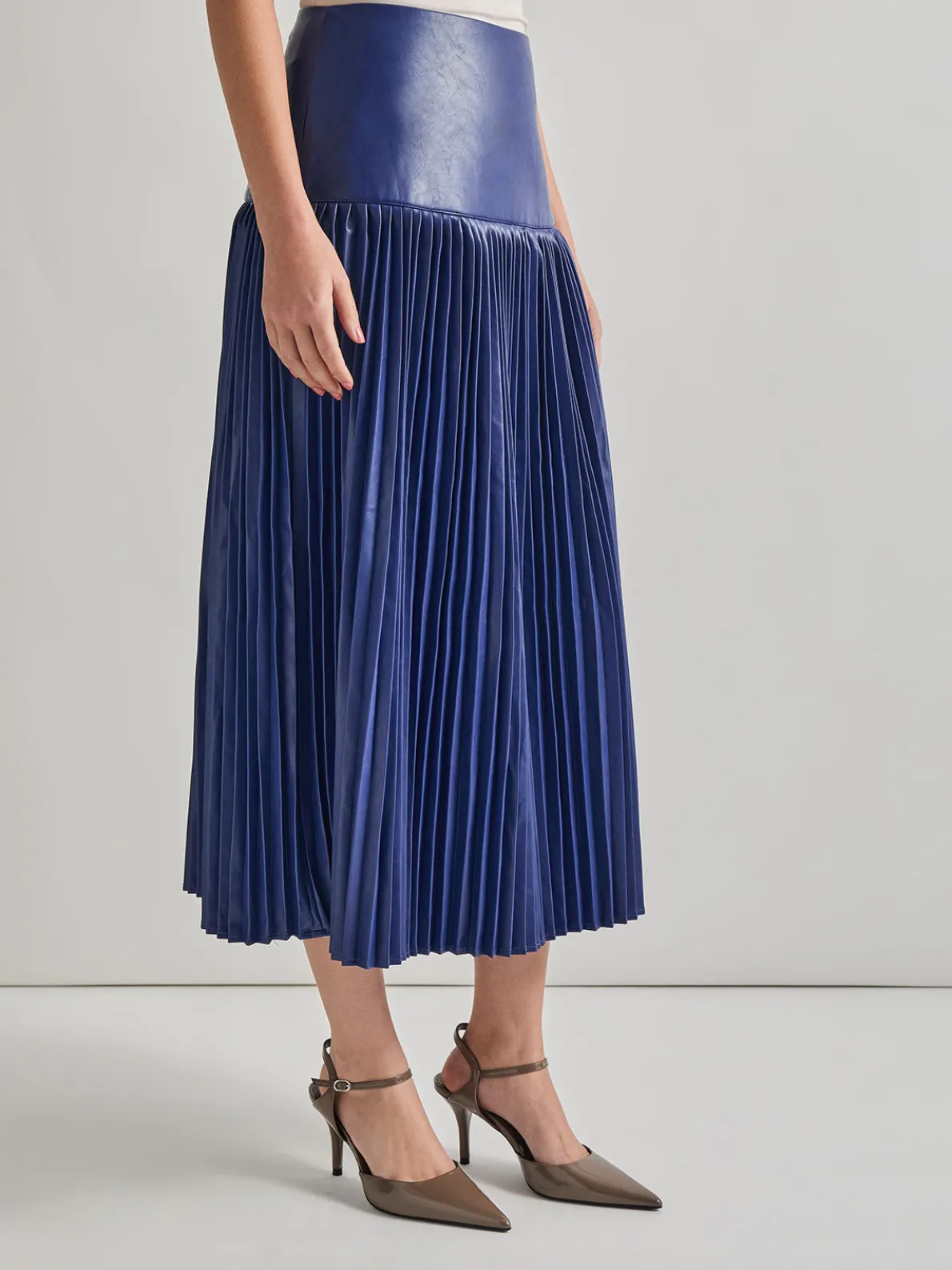 Vegan Leather Accordian Maxi Skirt