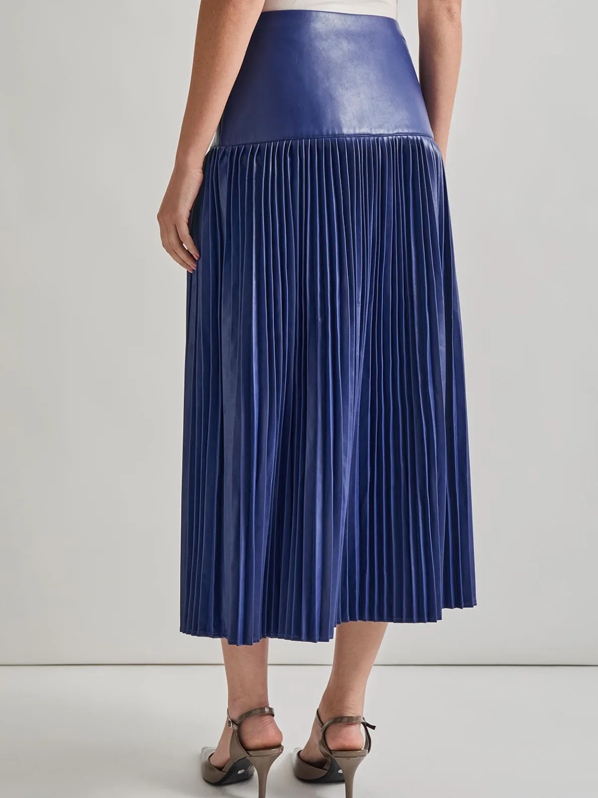 Vegan Leather Accordian Maxi Skirt
