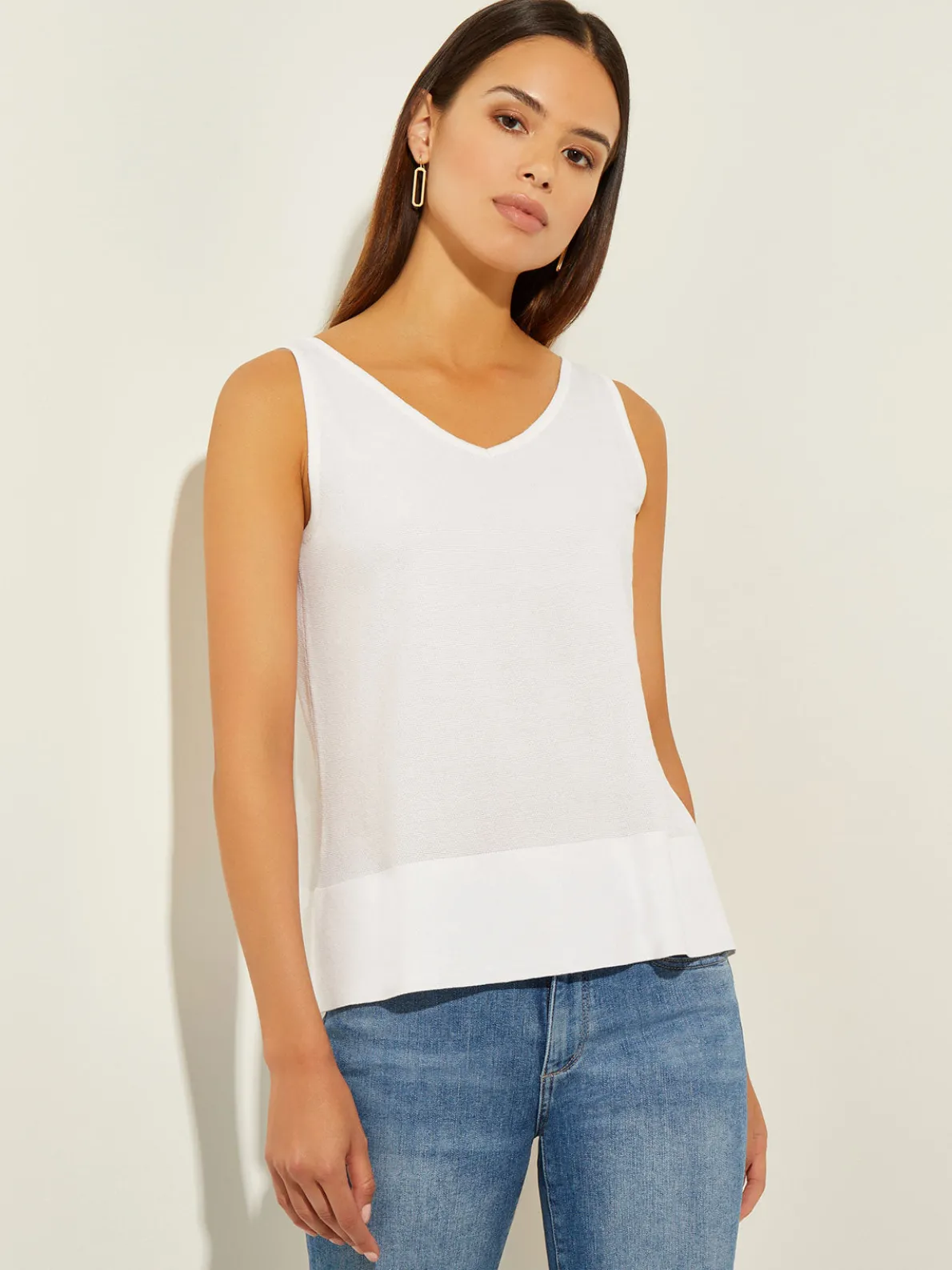 V-Neck Soft Knit Tank Top